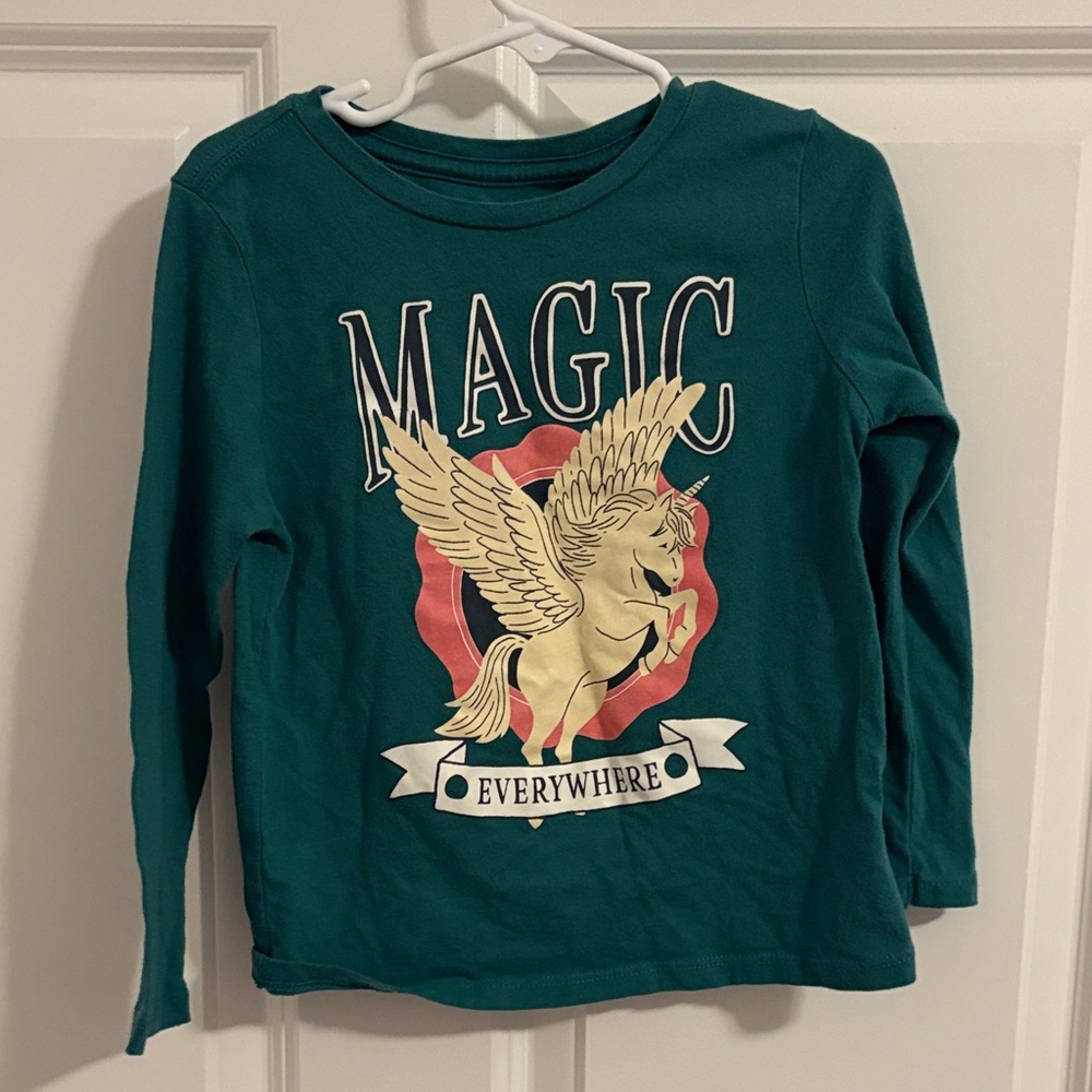 Old Navy Kids Long Sleeve Shirt - Teal and Red